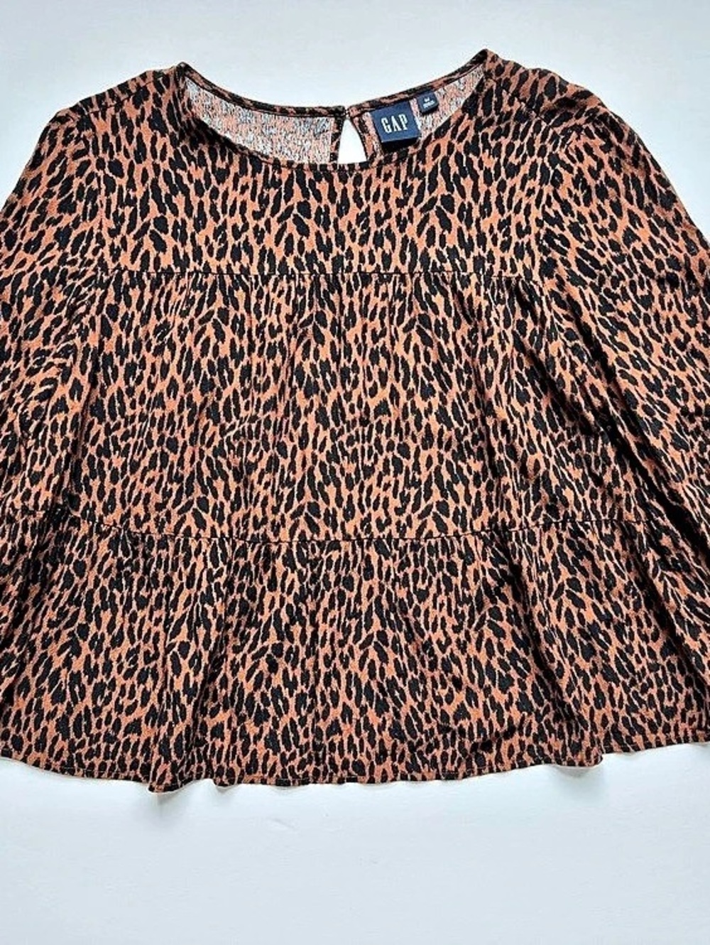 Gap Leopard Print Blouse in Brown & Black Size Medium